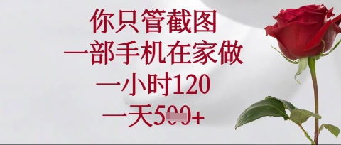 你只管截图，一部手机在家操作，一小时120.一天5张【揭秘】-橙心云网创